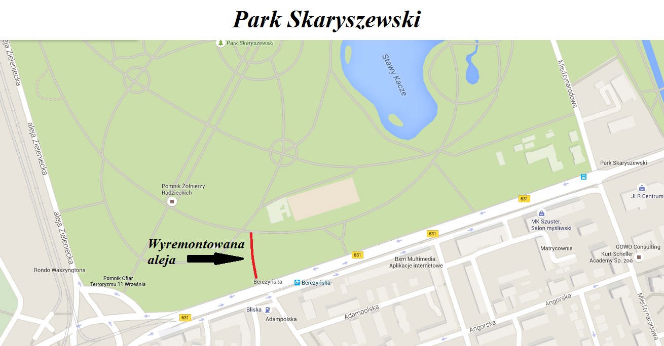 Mapa   lokalizacja wyremontowanej alei
